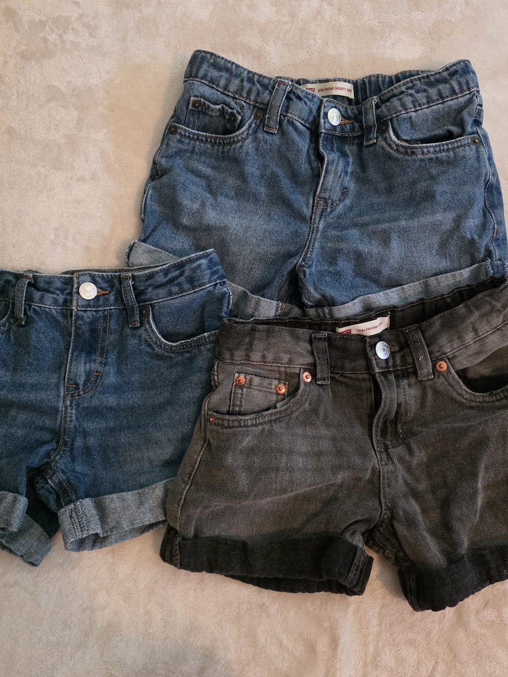 Kids Denim Shorts Trio - Blue and Black - Levi